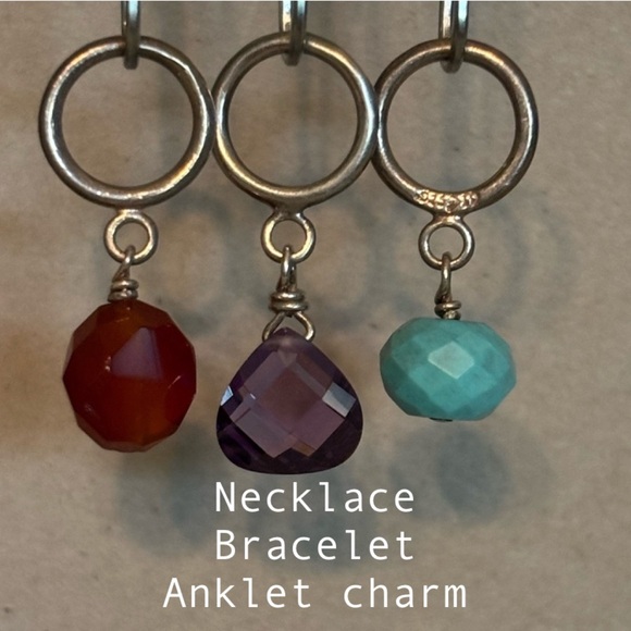 Silpada ‘POP OF COLOR’ Sterling Silver Sliding Charms ~ Full set 3 ~ S3530 - Picture 1 of 16